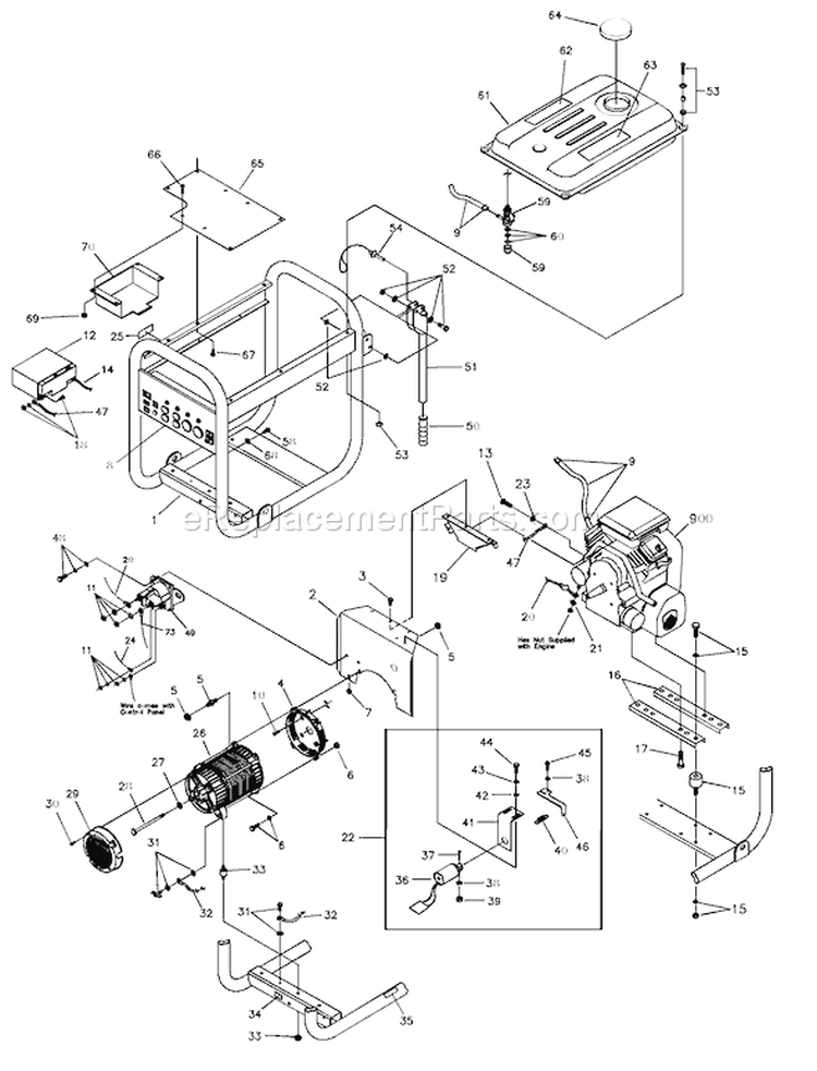 Page C Diagram and Parts List for 1934-0  Briggs and Stratton Generator